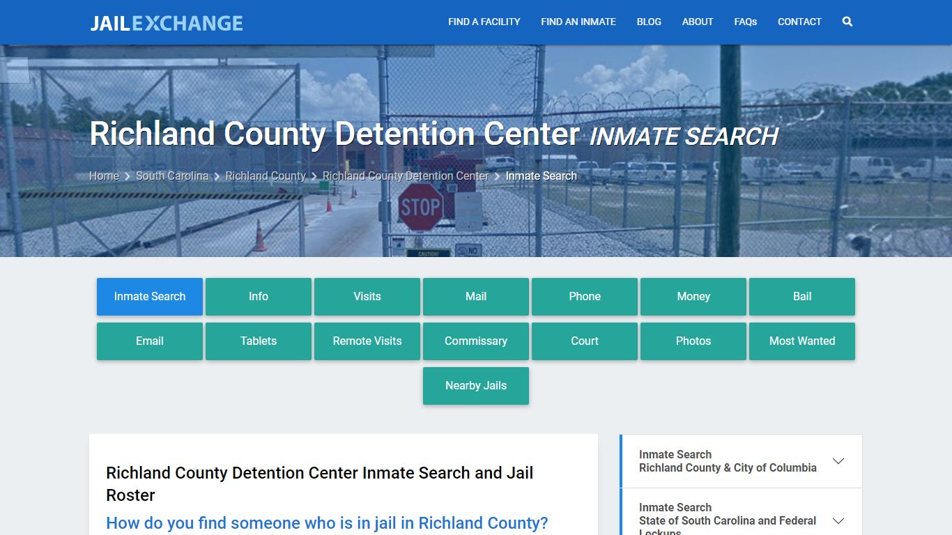 Richland County Detention Center Inmate Search - Jail Exchange